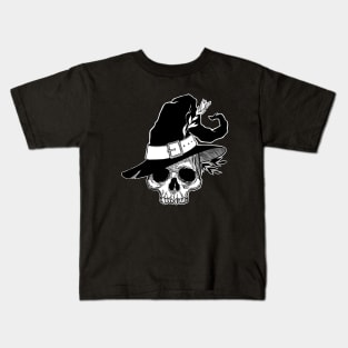 Dead Witch Skull. Happy Halloween Kids T-Shirt